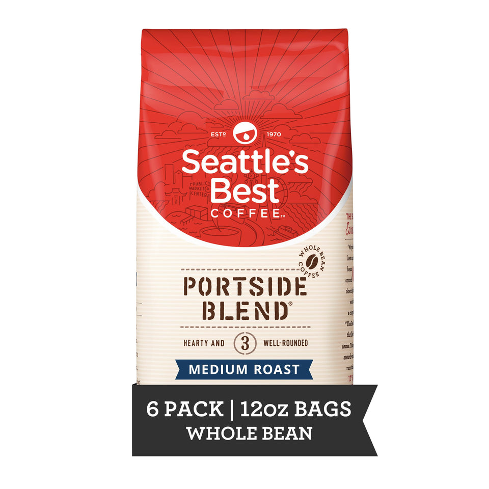 Seattle's Best Portside Blend 6x12oz bags for convenient home stock.