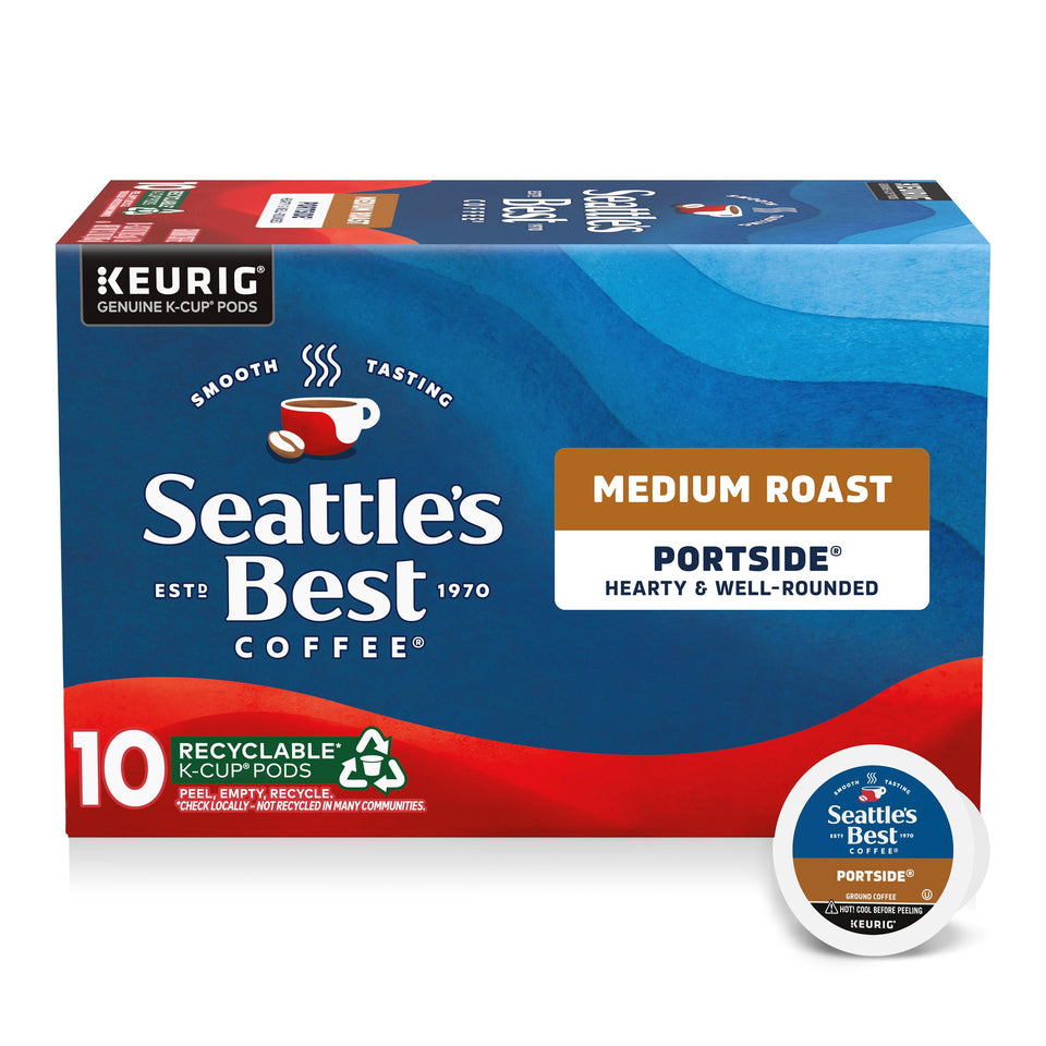 Seattle's Best Portside Blend box shows a balanced, smooth profile for everyday mornings.