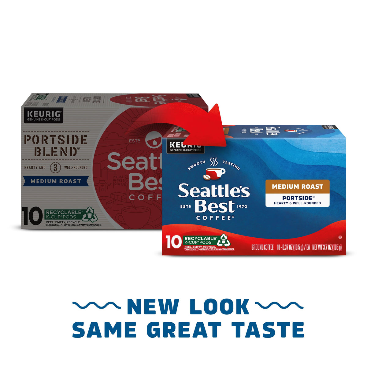 Brewed Portside cup steaming to reveal a balanced, medium roast aroma.
