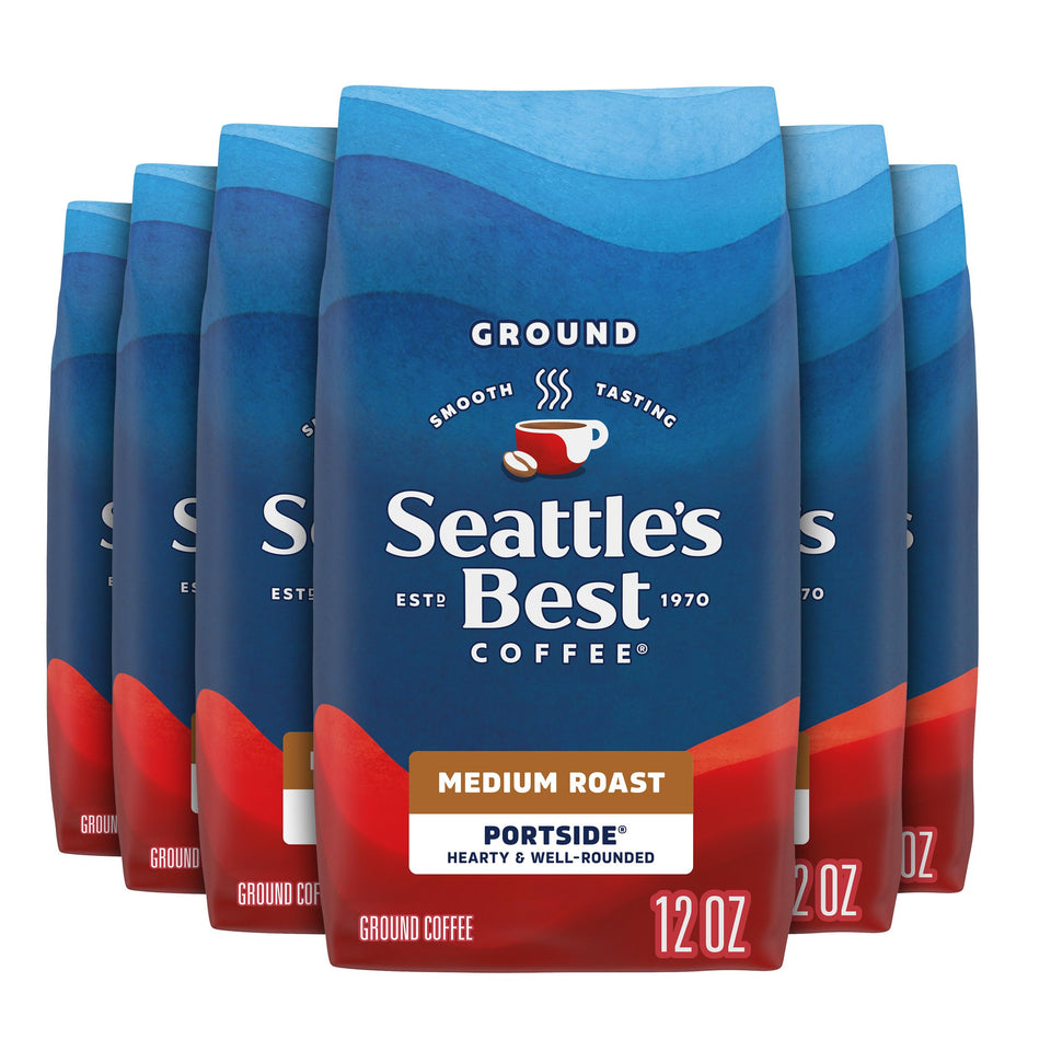 Seattle's Best Portside medium roast ground coffee bag ready for everyday brewing