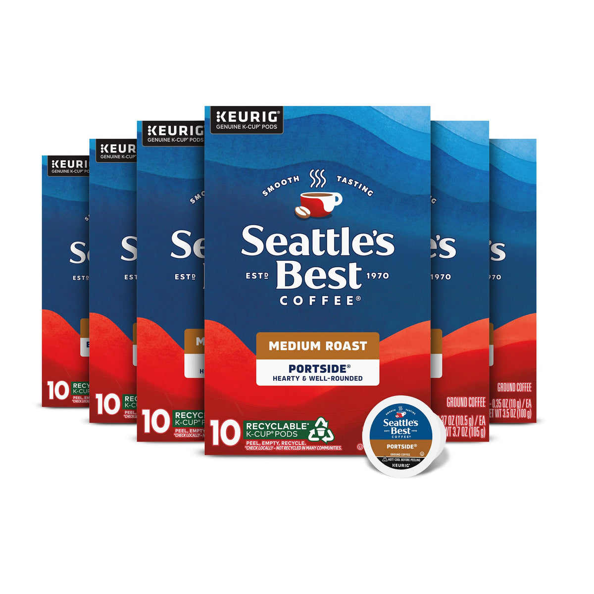 Seattle's Best Portside pods in a front-box view for quick, smooth mornings.