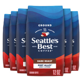 Seattle's Best Coffee Post Alley bag front, signaling smooth-roast flavor for a balanced daily brew.