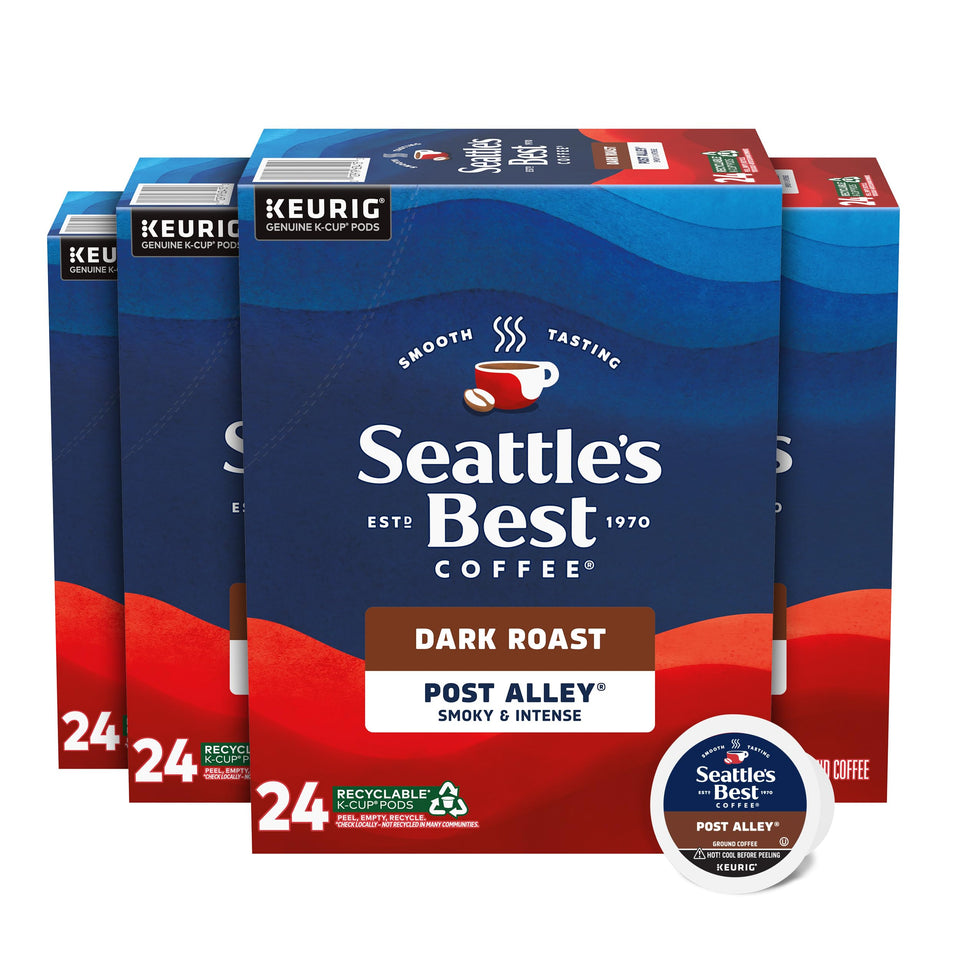 Seattle's Best Coffee Post Alley K-Cups four-box set for quick, smooth mornings.
