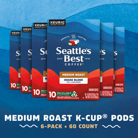 Seattle's Best Smooth Roast pod shown with a cup for balanced flavor.