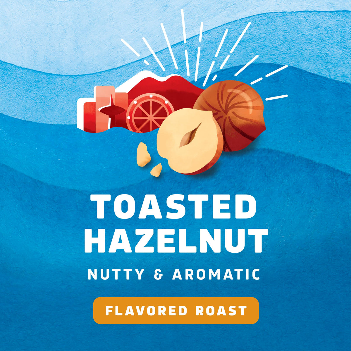 Seattle's Best Toasted Hazelnut cup pour showing smooth aroma.