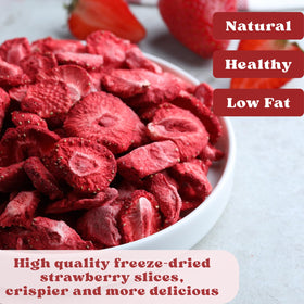 SEAYOFA freeze-dried strawberries texture emphasized for topping or mix-ins.