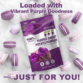 SEAYOFA ube powder dessert project with vibrant color finish