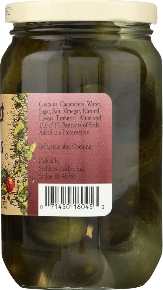 Sechlers Sweet Gherkins on kitchen counter ideal for sandwiches