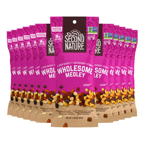 Second Nature Wholesome Medley Trail Mix front pack for on-the-go snacking