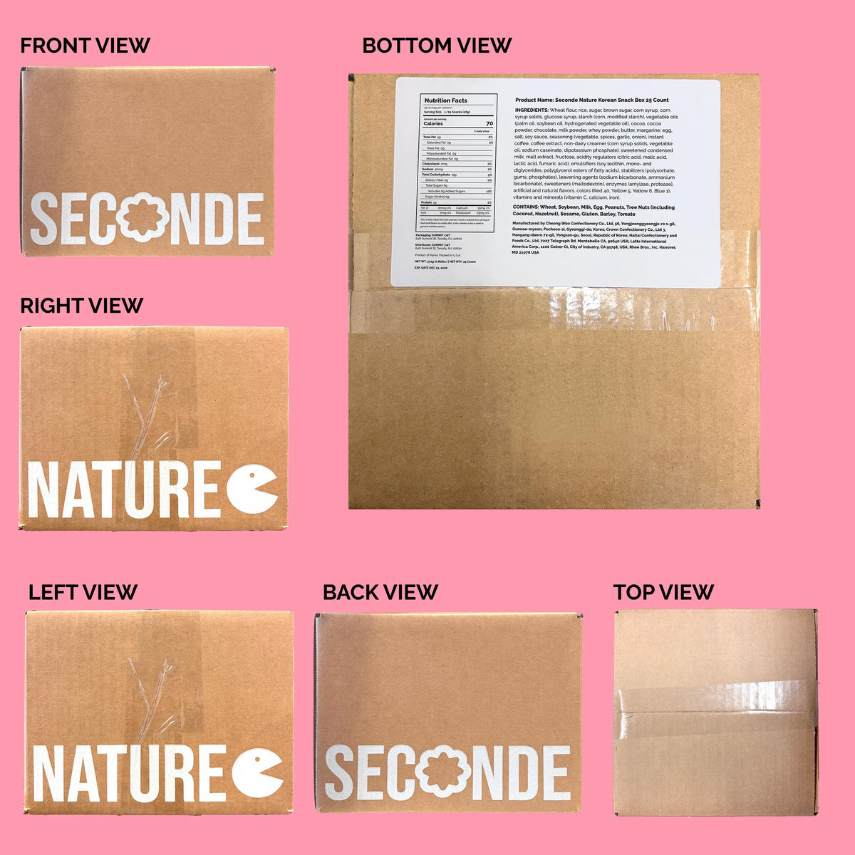 Seconde Nature Journey of Asia snack wrappers showing variety.