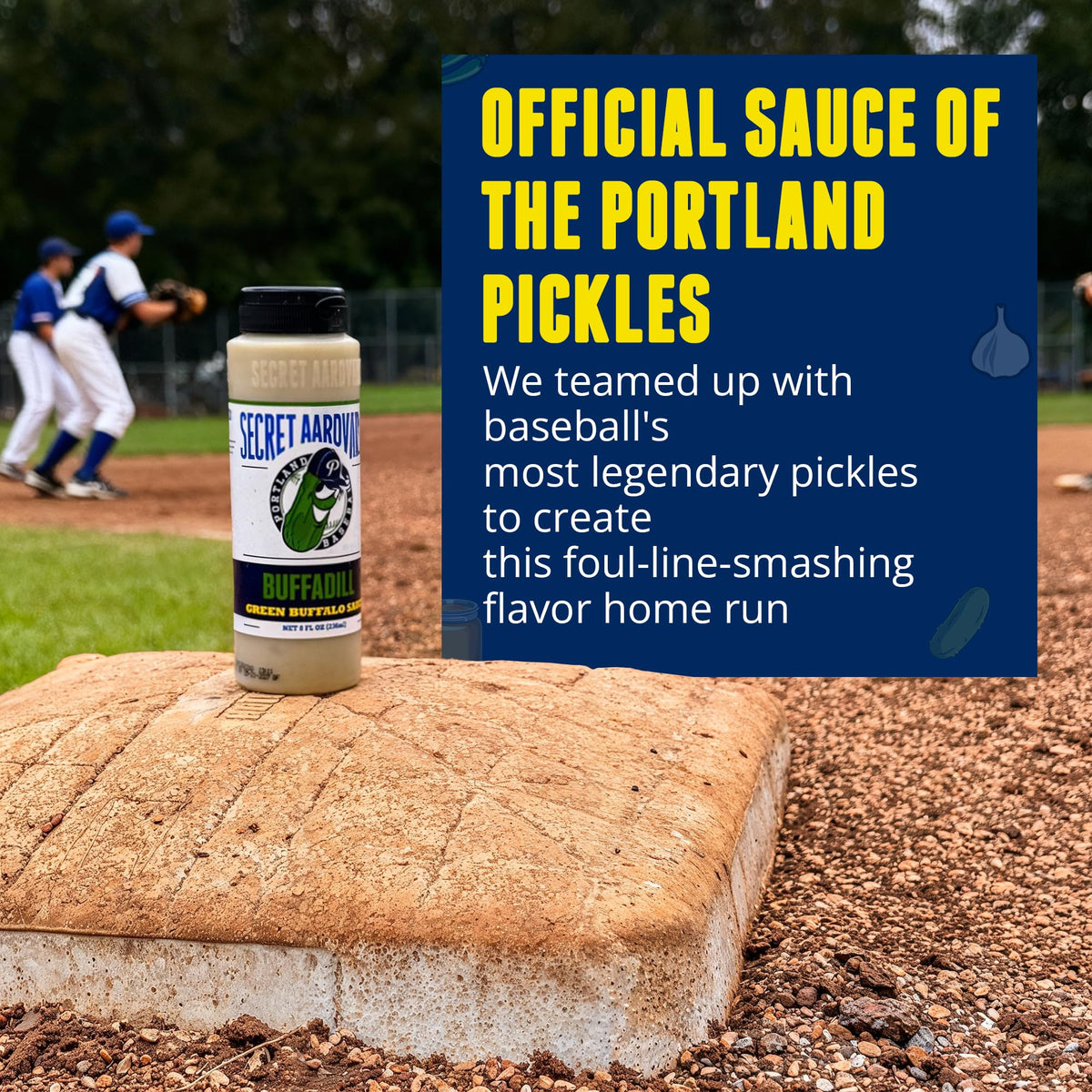 Secret Aardvark BuffaDill label collab with Portland Pickles celebrates partnership.