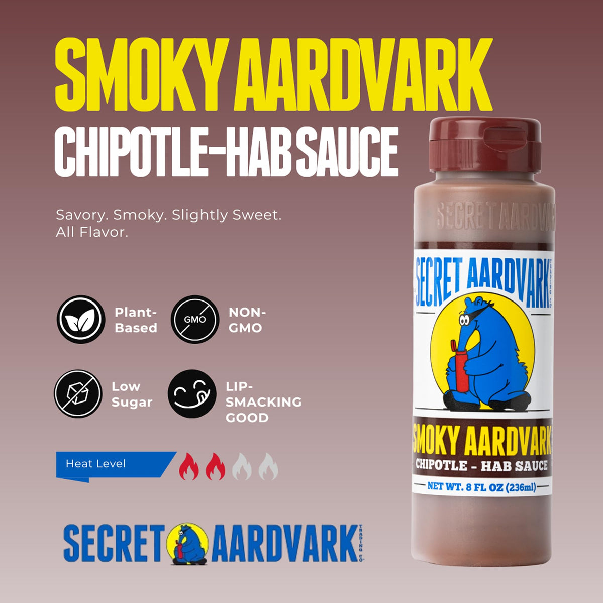 Secret Aardvark Chipotle and Habanero sauce jar highlights versatile marinade option