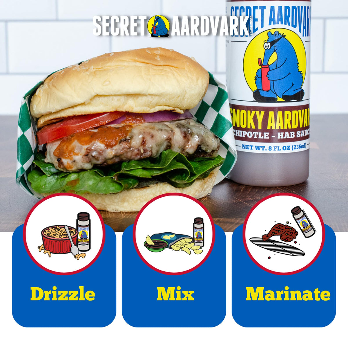 Secret Aardvark label detail showing bold chipotle flavor heritage