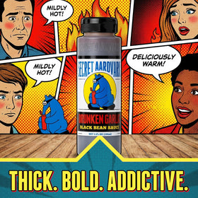 Secret Aardvark Drunken Garlic Black Bean Sauce bottle with gift-pack style