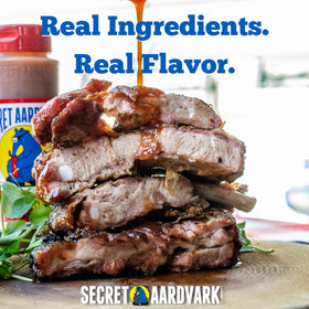 Secret Aardvark Habanero hot sauce ingredients with habanero peppers and roasted tomatoes