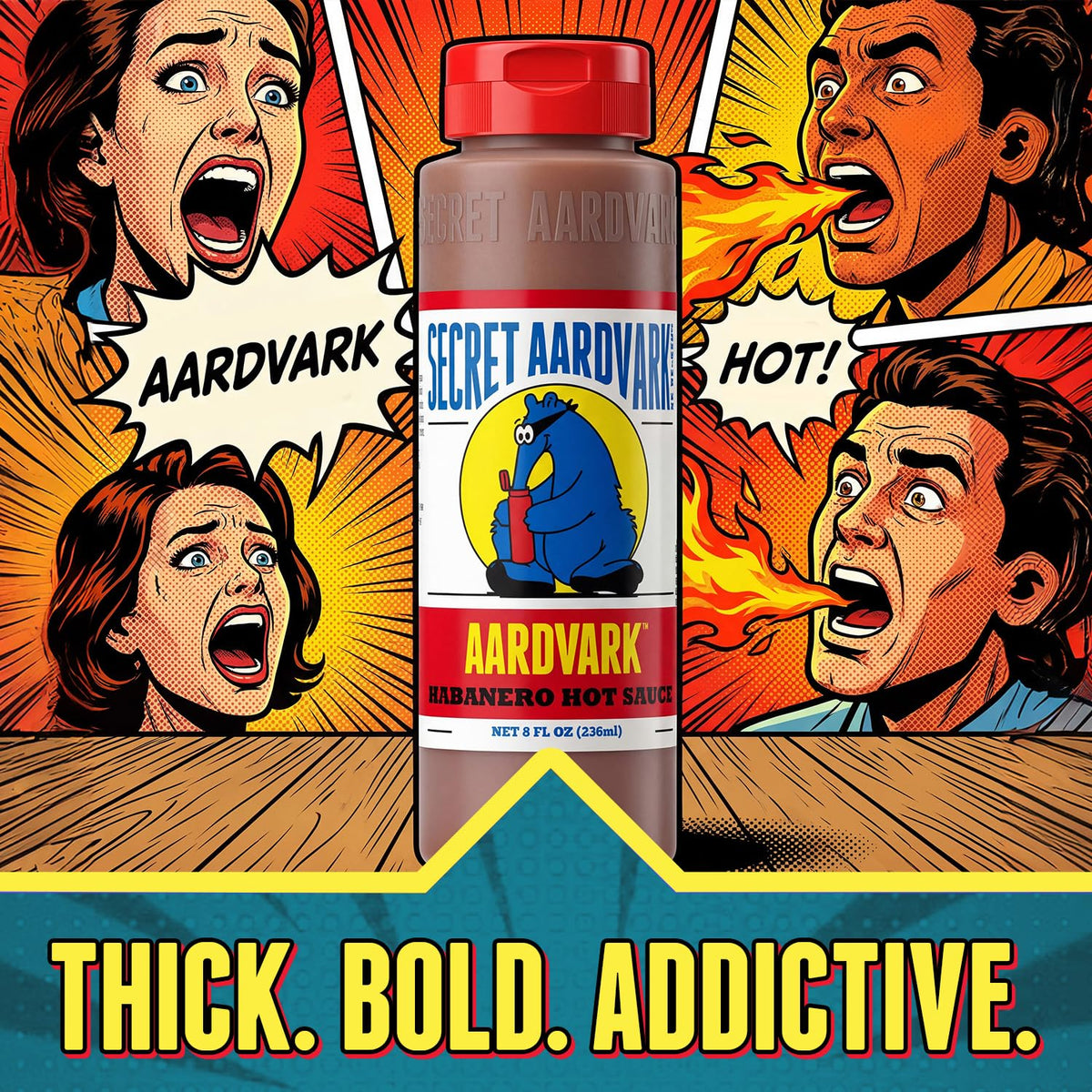 Secret Aardvark habanero hot sauce in a kitchen scene during meal prep
