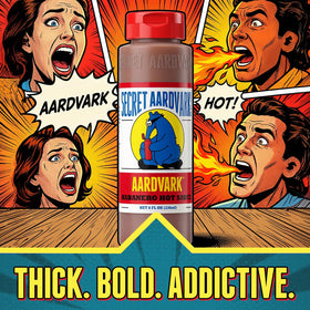 Secret Aardvark habanero hot sauce in a kitchen scene during meal prep