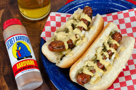 Secret Aardvark Marinade Idea bottle helps glaze meats.