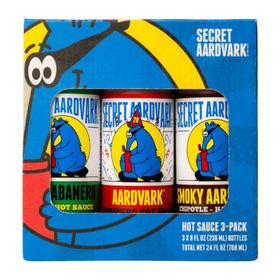 Secret Aardvark hot sauce trio bottle lineup boosts flavor in every bite.