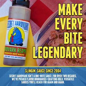 Secret Aardvark Reaper Hot Sauce bottle with USA flag, made in the USA.