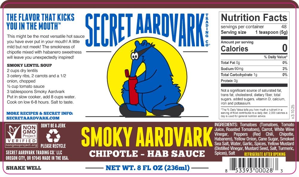Secret Aardvark red scorpion hot sauce provides intense heat to finish dishes