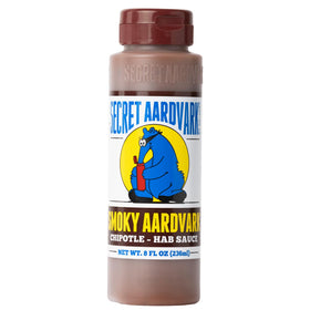 Secret Aardvark Smoky Chipotle Hot Sauce bottle boosts meals with mild heat and smoky depth.