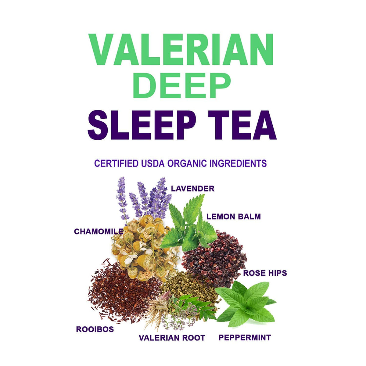 Secrets Of Tea Valerian Sleep Tea brewed cup with steam promotes evening relaxation.