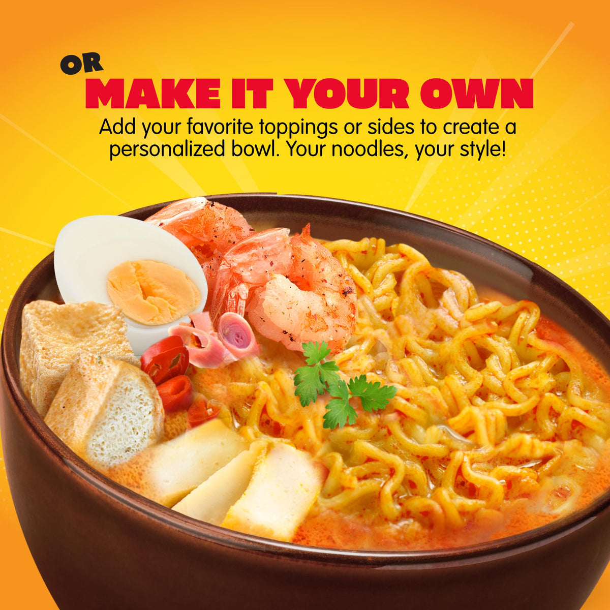 Sedaap Laksa noodles steaming for a quick flavorful meal