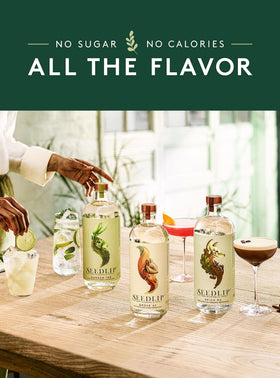 Seedlip Grove 42 with mixer idea, a smart zero-calorie cocktail concept.
