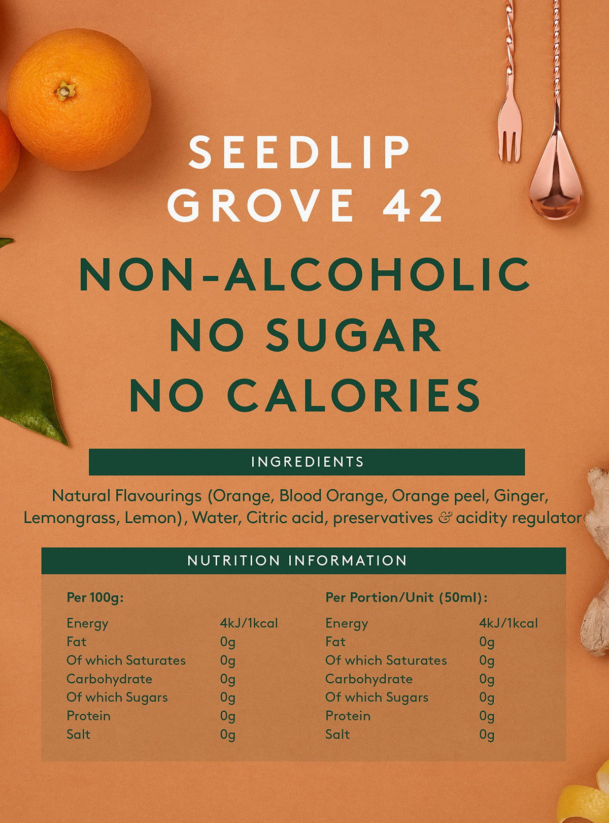 Seedlip Grove 42 non-alcoholic cocktail in a glass, versatile for guests.