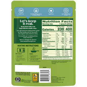 SEEDS OF CHANGE brown basmati rice pouch highlighting microwave-ready convenience