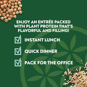 SEEDS OF CHANGE Garden Pesto Bowl nutrition panel highlighting protein and fiber.