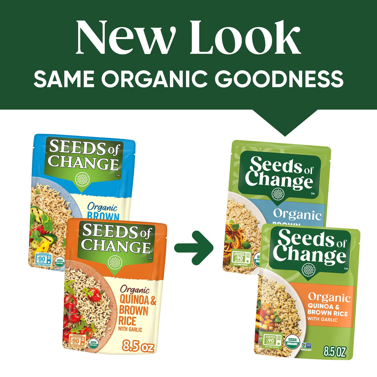 SEEDS OF CHANGE whole grain brown basmati rice pack with nutty aroma for flavorful sides.