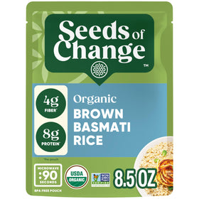 SEEDS OF CHANGE microwave-ready rice pouch for quick meals