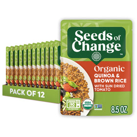 SEEDS OF CHANGE quinoa and brown rice sun dried tomato pack on shelf