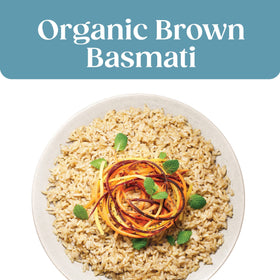 SEEDS OF CHANGE brown basmati rice with vegetables in a vibrant bowl
