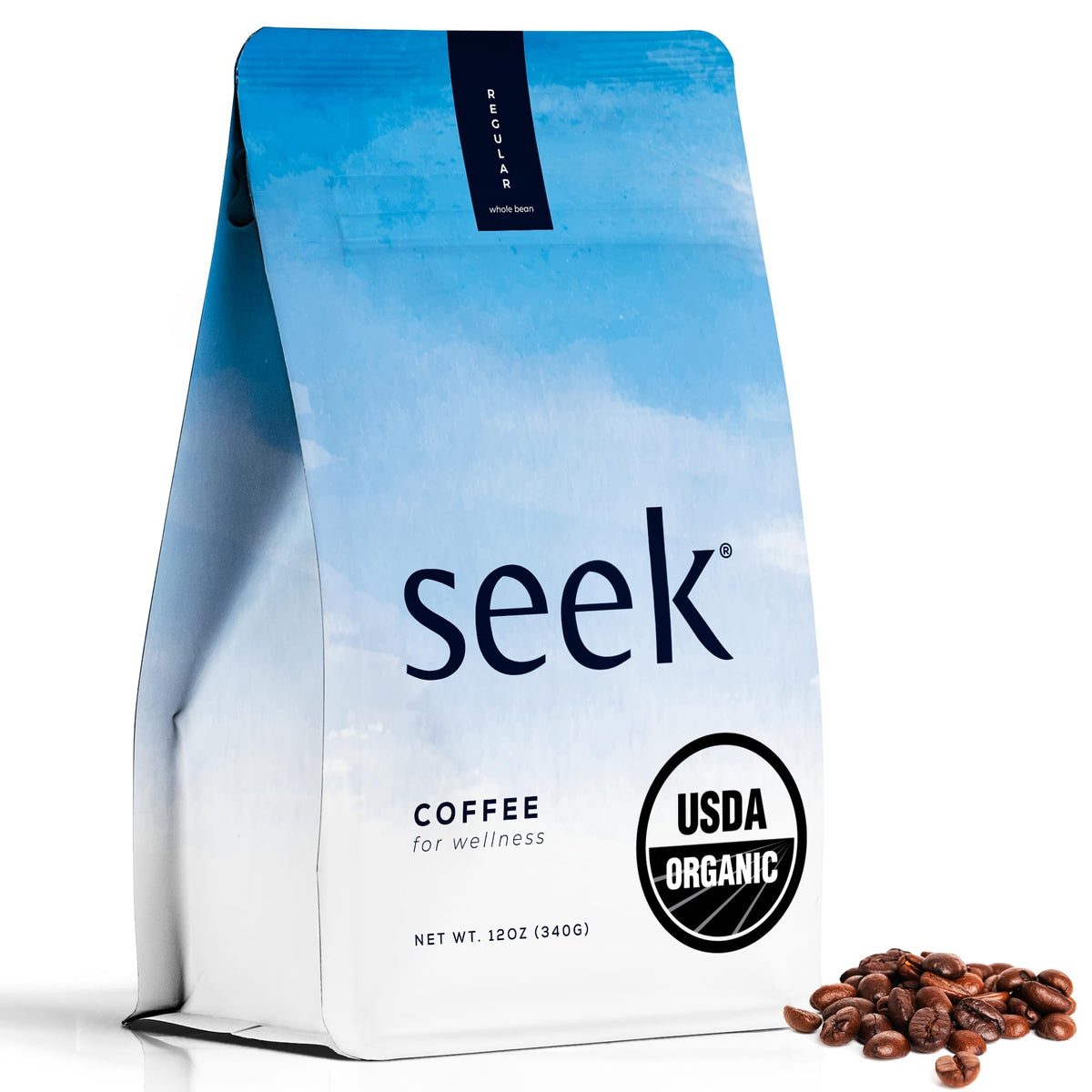 SEEK Mold Free Coffee organic beans showcase purity and toxin-free certification for a cleaner cup.