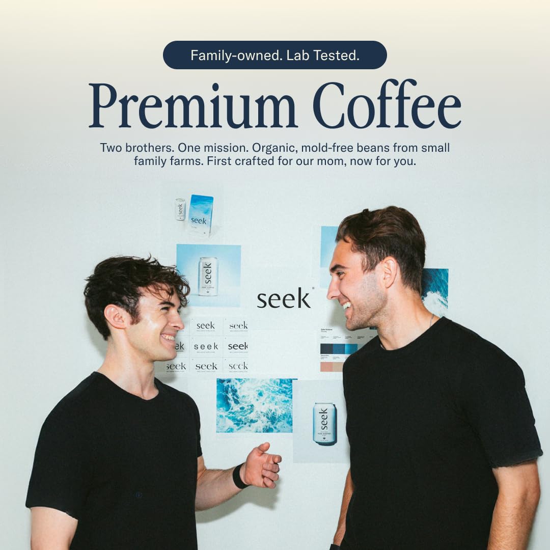 SEEK Small-Batch Roast Beans showcase freshness and a rich, aromatic profile.