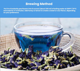 Seeyoung butterfly pea flowers add natural color to cocktails and lemonades.