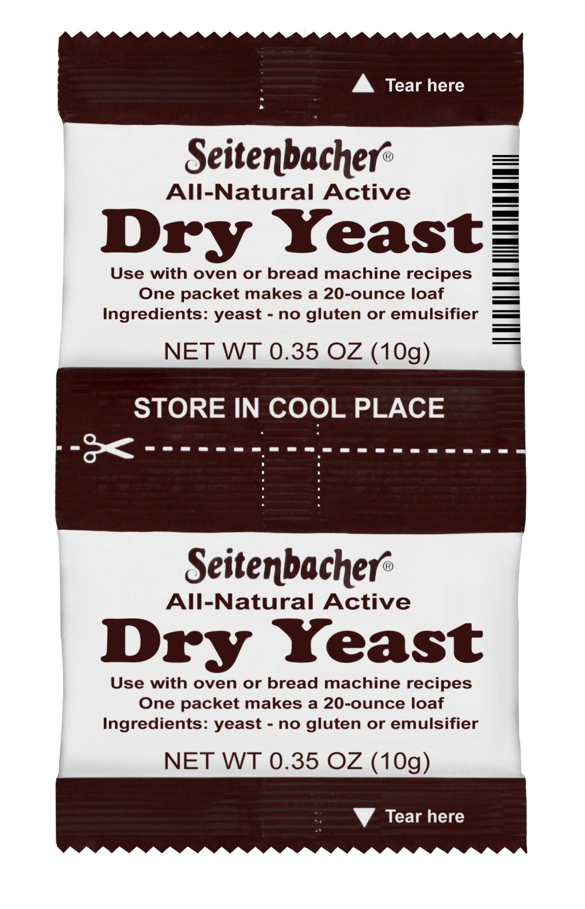 Seitenbacher Active Dry Yeast packaging ready for home bread baking