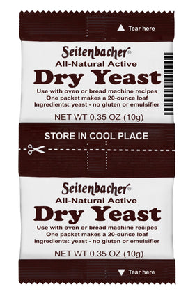 Seitenbacher Active Dry Yeast packaging ready for home bread baking