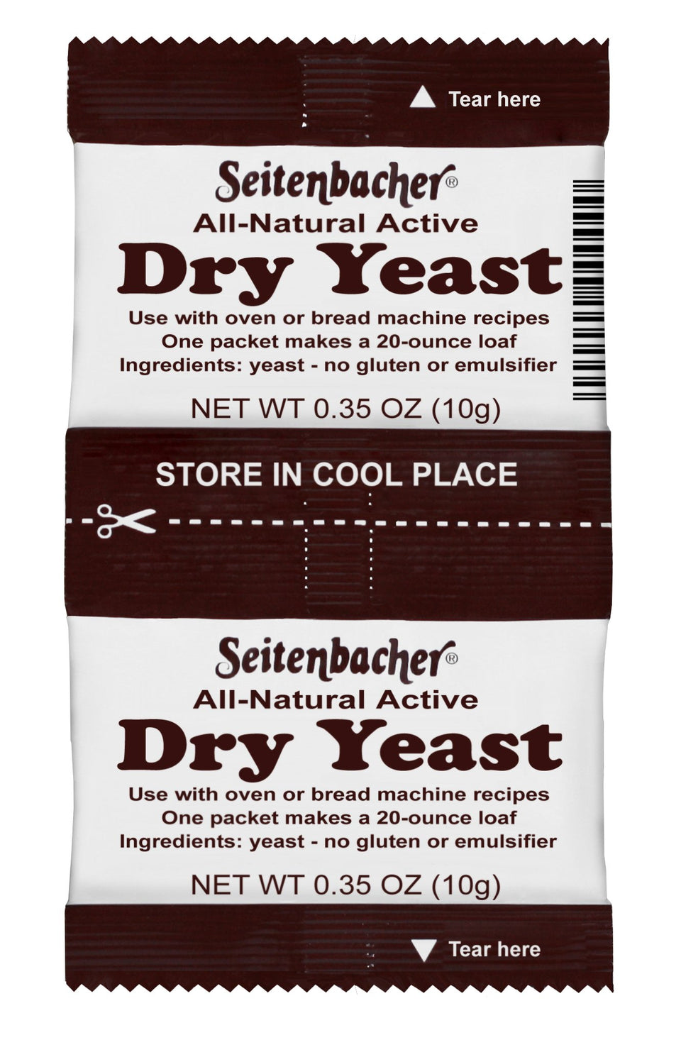 Seitenbacher Active Dry Yeast packaging ready for home bread baking