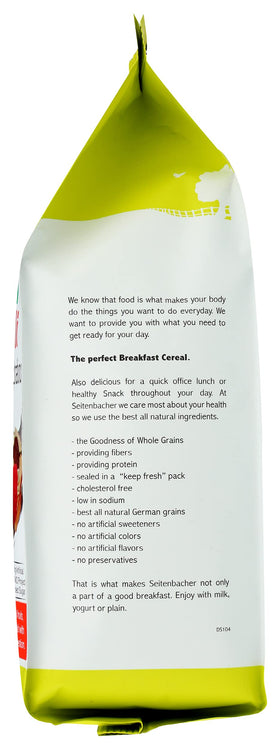 Seitenbacher Muesli No2 wheat-free claim on the packaging
