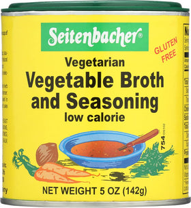 Seitenbacher vegetable broth 3-pack 5oz cans for quick, clean flavor in meals.
