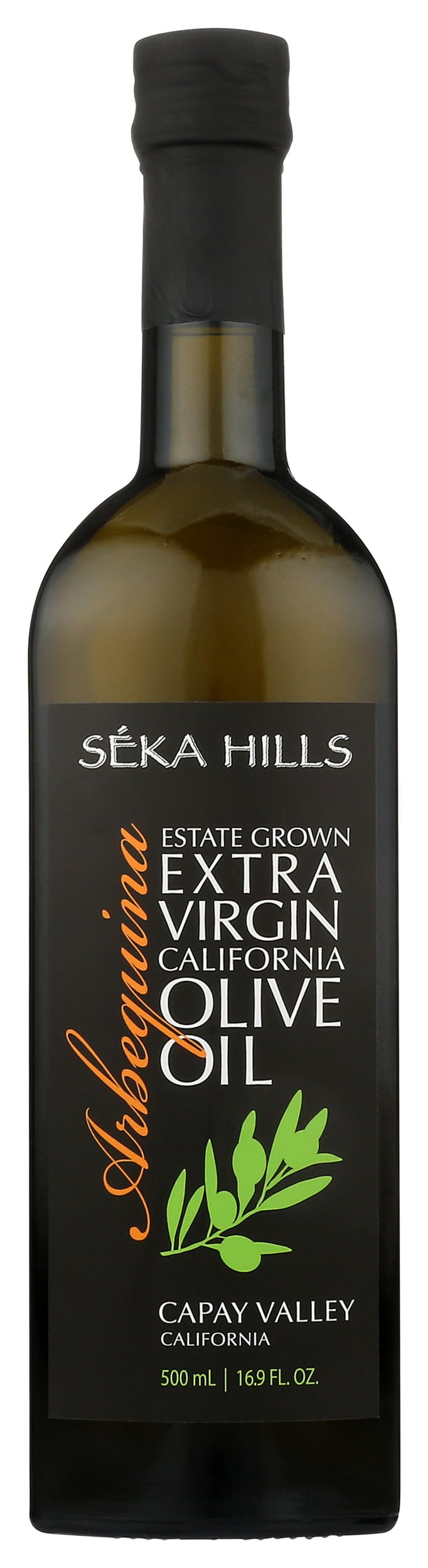 Seka Hills Estate Arbequina EVOO bottle on kitchen counter for everyday cooking