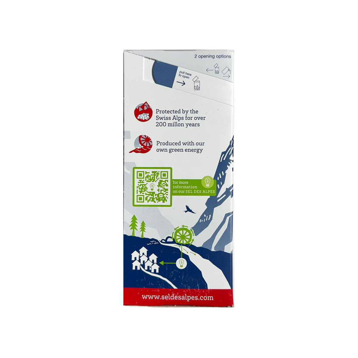 SEL DES ALPES iodized fine salt in kitchen scene highlights versatile seasoning across dishes.
