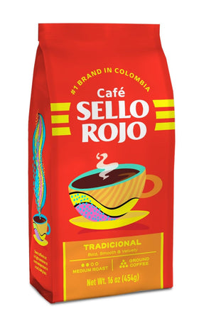 Sello Rojo Tradicional medium roast coffee beans deliver a smooth, balanced cup.