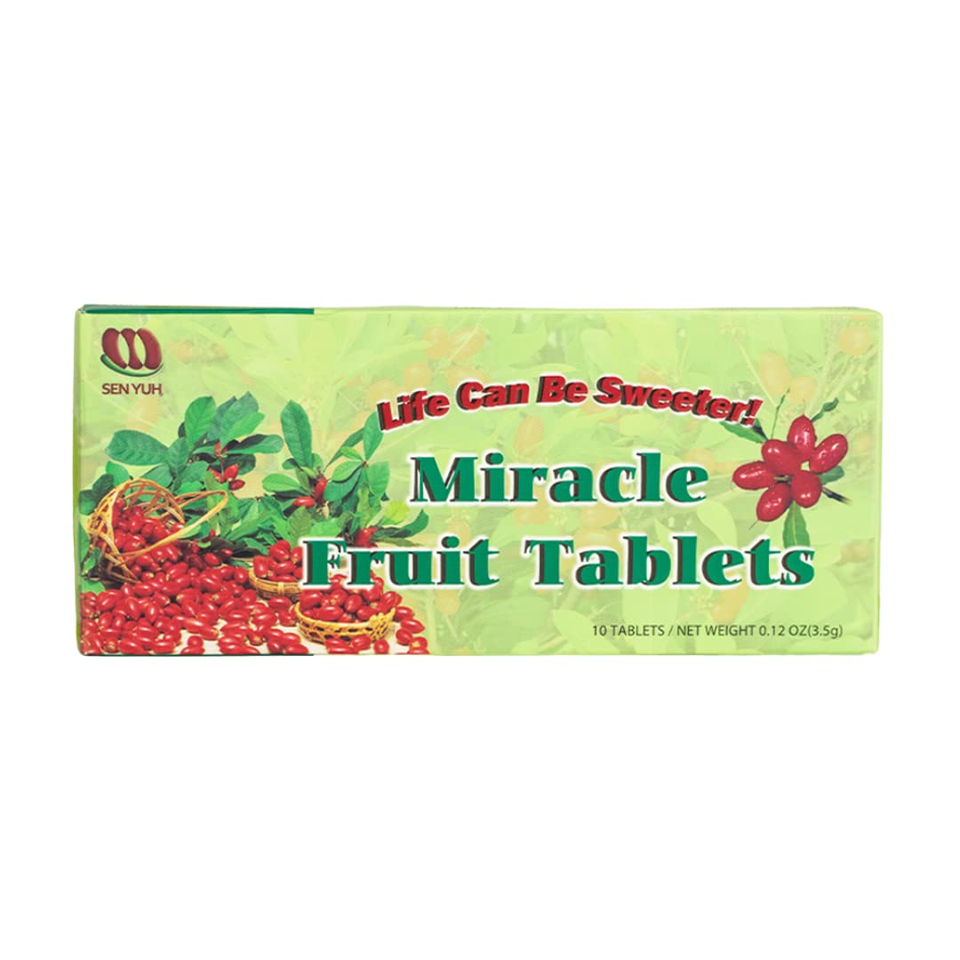 Sen Yuh Miracle Fruit Tablets packaging for on-the-go flavor exploration