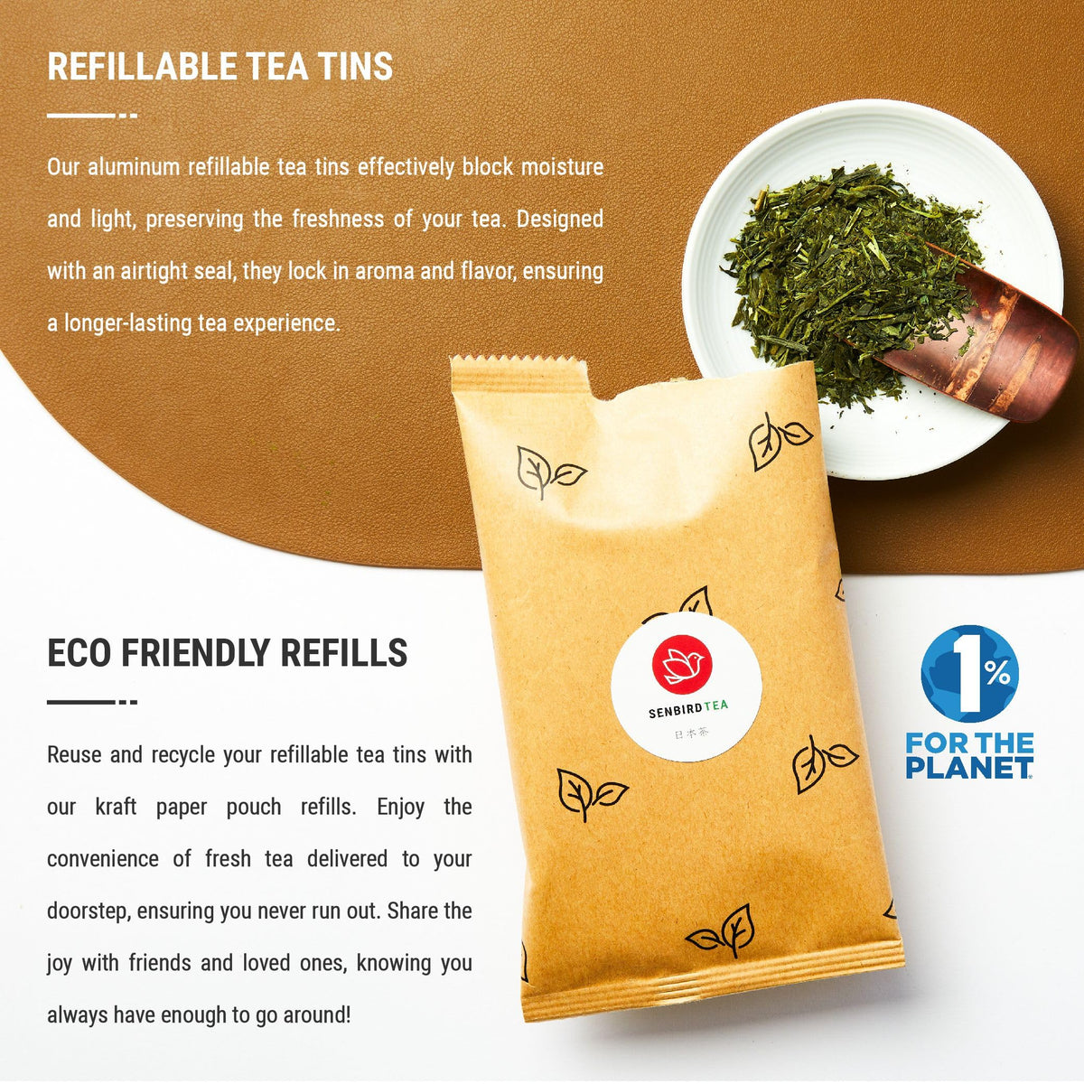 Senbird cold brew green tea poured over ice for refreshing taste