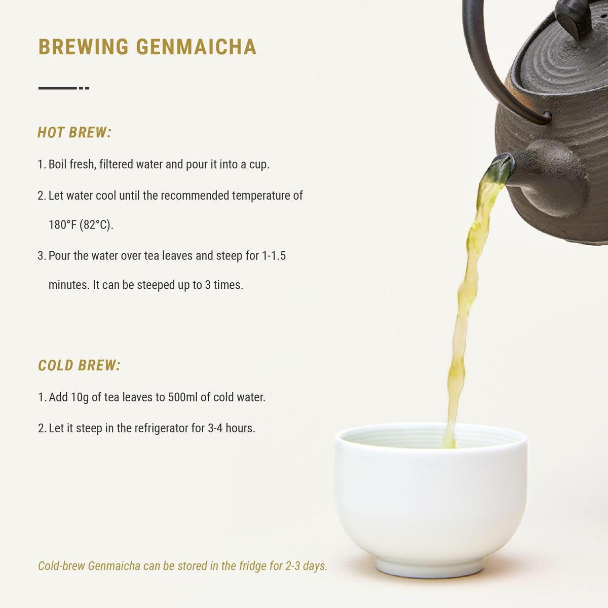Senbird Genmaicha aroma shot suggests relaxing, mindful sipping.